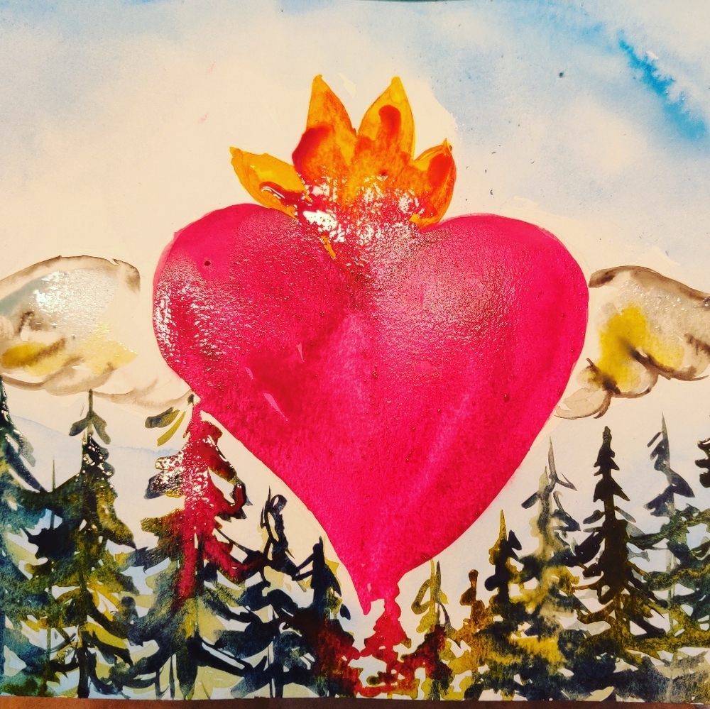 ❤️🌲🌲🌲🌲 watercolor painting